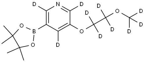 3-(2-(methoxy-d3)ethoxy-1,1,2,2-d4)-5-(4,4,5,5-tetramethyl-1,3,2-dioxaborolan-2-yl)pyridine-2,4,6-d3,2710292-29-6,结构式