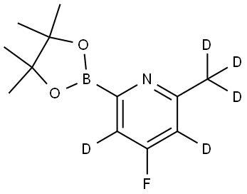 4-fluoro-2-(methyl-d3)-6-(4,4,5,5-tetramethyl-1,3,2-dioxaborolan-2-yl)pyridine-3,5-d2 结构式