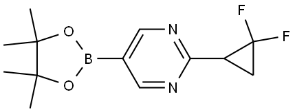 2-(2,2-difluorocyclopropyl)-5-(4,4,5,5-tetramethyl-1,3,2-dioxaborolan-2-yl)pyrimidine 化学構造式