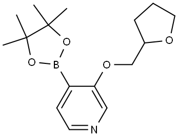 3-((tetrahydrofuran-2-yl)methoxy)-4-(4,4,5,5-tetramethyl-1,3,2-dioxaborolan-2-yl)pyridine Struktur