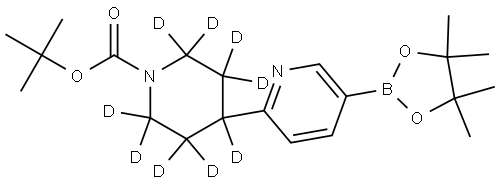tert-butyl 4-(5-(4,4,5,5-tetramethyl-1,3,2-dioxaborolan-2-yl)pyridin-2-yl)piperidine-1-carboxylate-2,2,3,3,4,5,5,6,6-d9 Structure