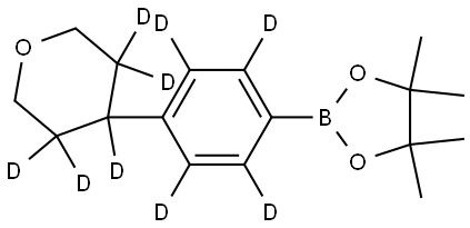 4,4,5,5-tetramethyl-2-(4-(tetrahydro-2H-pyran-4-yl-3,3,4,5,5-d5)phenyl-2,3,5,6-d4)-1,3,2-dioxaborolane,2710295-10-4,结构式