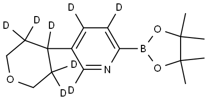 5-(tetrahydro-2H-pyran-4-yl-3,3,4,5,5-d5)-2-(4,4,5,5-tetramethyl-1,3,2-dioxaborolan-2-yl)pyridine-3,4,6-d3,2710295-31-9,结构式