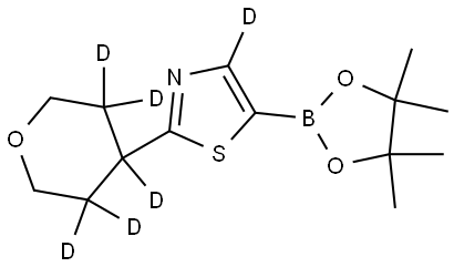 2-(tetrahydro-2H-pyran-4-yl-3,3,4,5,5-d5)-5-(4,4,5,5-tetramethyl-1,3,2-dioxaborolan-2-yl)thiazole-4-d Structure