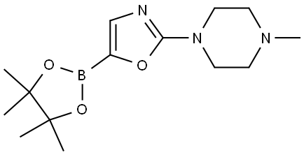 2-(4-methylpiperazin-1-yl)-5-(4,4,5,5-tetramethyl-1,3,2-dioxaborolan-2-yl)oxazole 化学構造式