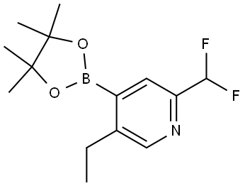 2-(difluoromethyl)-5-ethyl-4-(4,4,5,5-tetramethyl-1,3,2-dioxaborolan-2-yl)pyridine 化学構造式