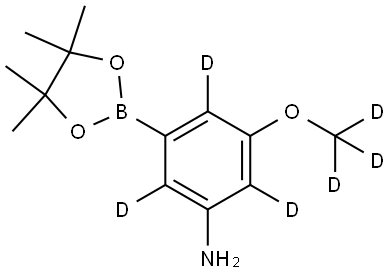 3-(methoxy-d3)-5-(4,4,5,5-tetramethyl-1,3,2-dioxaborolan-2-yl)benzen-2,4,6-d3-amine Struktur