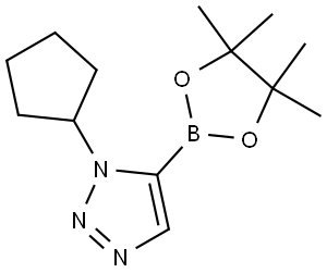 1-cyclopentyl-5-(4,4,5,5-tetramethyl-1,3,2-dioxaborolan-2-yl)-1H-1,2,3-triazole 化学構造式