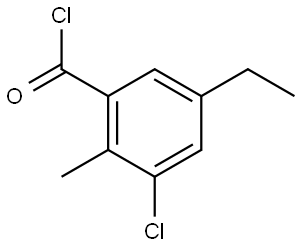 3-Chloro-5-ethyl-2-methylbenzoyl chloride,2710507-54-1,结构式