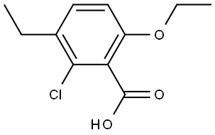 2-Chloro-6-ethoxy-3-ethylbenzoic acid 结构式