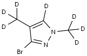 3-bromo-1,4-bis(methyl-d3)-1H-pyrazole-5-d Struktur