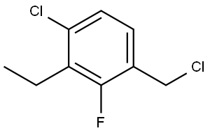 1-Chloro-4-(chloromethyl)-2-ethyl-3-fluorobenzene Struktur