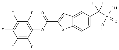 (difluoro(2-((perfluorophenoxy)carbonyl)benzo[b]thiophen-5-yl)methyl)phosphonic acid Structure