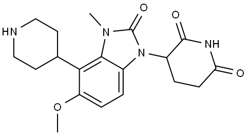 3-(5-methoxy-3-methyl-2-oxo-4-(piperidin-4-yl)-2,3-dihydro-1H-benzo[d]imidazol-1-yl)piperidine-2,6-dione Structure