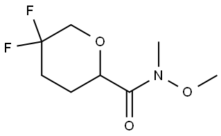 5,5-Difluorotetrahydro-N-methoxy-N-methyl-2H-pyran-2-carboxamide Structure