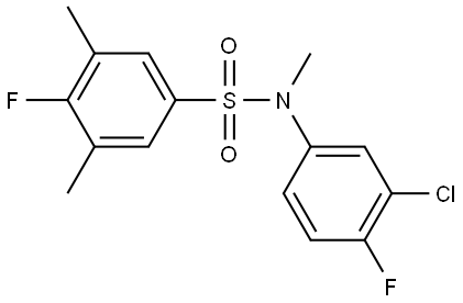 N-(3-chloro-4-fluorophenyl)-4-fluoro-N,3,5-trimethylbenzenesulfonamide Struktur