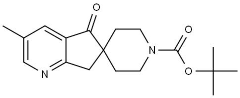 tert-butyl 3-methyl-5-oxo-spiro[7H-cyclopenta[b]pyridine-6,4'-piperidine]-1'-carboxylate 结构式