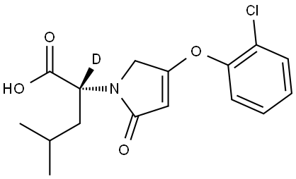 (2R)-2-(4-(2-chlorophenoxy)-2-oxo-2,5-dihydro-1H-pyrrol-1-yl)-4-methyl(2-^2H)pentanoic acid Structure