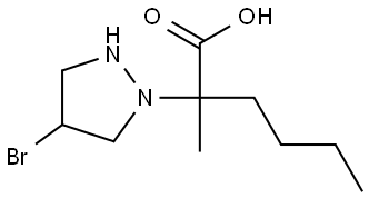 2-(4-bromopyrazolidin-1-yl)-2-methylhexanoic acid Structure