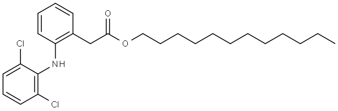 Benzeneacetic acid, 2-[(2,6-dichlorophenyl)amino]-, dodecyl ester 结构式