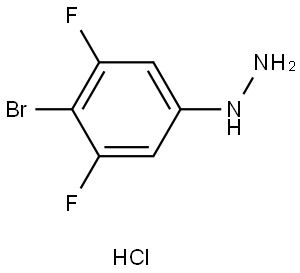 3,5-difluoro-4-bromophenylhydrazine hydrochloride 结构式