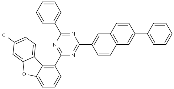1,3,5-Triazine, 2-(7-chloro-1-dibenzofuranyl)-4-phenyl-6-(6-phenyl-2-naphthalenyl)-,2738671-37-7,结构式