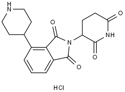 2-(2,6-dioxopiperidin-3-yl)-4-(piperidin-4-yl)isoindole-1,3-dione hydrochloride Struktur