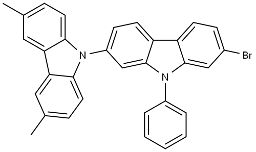 7-bromo-3',6'-dimethyl-9-phenyl-9H-2,9'-bicarbazole,2742979-75-3,结构式