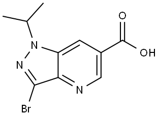 3-bromo-1-isopropyl-pyrazolo[4,3-b]pyridine-6-carboxylic acid 化学構造式