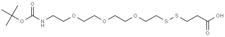 Boc-amino-PEG3-SS-acid 化学構造式