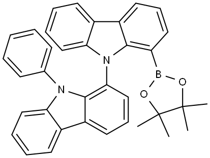 1,9′-Bi-9H-carbazole, 9-phenyl-1′-(4,4,5,5-tetramethyl-1,3,2-dioxaborolan-2-yl)- 化学構造式