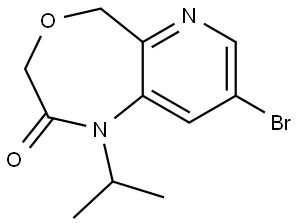 8-bromo-1-isopropyl-1,5-dihydropyrido[3,2-e][1,4]oxazepin-2(3H)-one Struktur