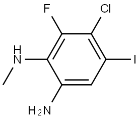 5-Chloro-6-fluoro-4-iodo-N1-methylbenzene-1,2-diamine 化学構造式