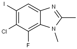 6-氯-7-氟-5-碘-1,2-二甲基-1H-苯并[D]咪唑, 2750563-97-2, 结构式