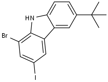 9H-Carbazole, 1-bromo-6-(1,1-dimethylethyl)-3-iodo- Structure