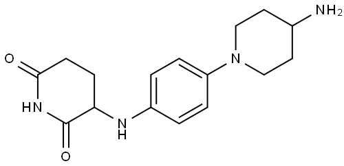 3-[4-(4-amino-1-piperidyl)anilino]piperidine-2,6-dione 化学構造式