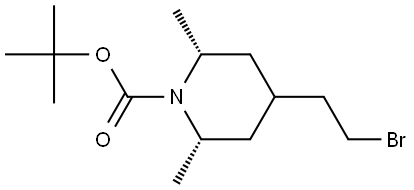 rel-tert-Butyl (2R,6S)-4-(2-bromoethyl)-2,6-dimethylpiperidine-1-carboxylate Structure