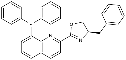 (R)-4-Benzyl-2-(8-(diphenylphosphanyl)quinolin-2-yl)-4,5-dihydrooxazole Struktur