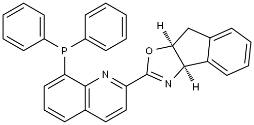 (3aR,8aS)-2-(8-(Diphenylphosphanyl)quinolin-2-yl)-3a,8a-dihydro-8H-indeno[1,2-d]oxazole 化学構造式