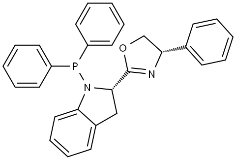 (S)-2-((S)-1-(Diphenylphosphanyl)indolin-2-yl)-4-phenyl-4,5-dihydrooxazole Struktur