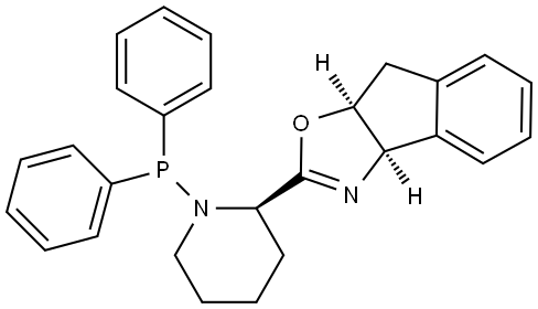(3aR,8aS)-2-((R)-1-(Diphenylphosphanyl)piperidin-2-yl)-3a,8a-dihydro-8H-indeno[1,2-d]oxazole Structure