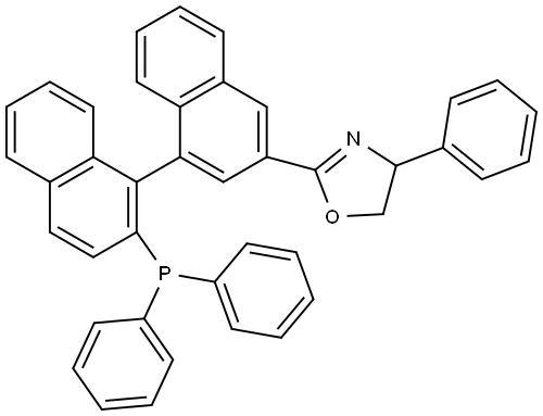 (R)-2-((S)-2'-(Diphenylphosphanyl)-[1,1'-binaphthalen]-3-yl)-4-phenyl-4,5-dihydrooxazole Struktur