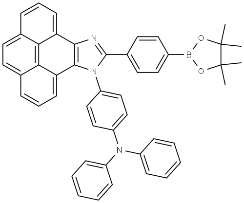 N,N-diphenyl-4-(10-(4-(4,4,5,5-tetramethyl-1,3,2-dioxaborolan-2-yl)phenyl)-9H-pyreno[4,5-d]imidazol-9-yl)aniline Structure