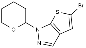 5-bromo-1-tetrahydropyran-2-yl-thieno[2,3-c]pyrazole Struktur