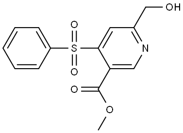 methyl 6-(hydroxymethyl)-4-(phenylsulfonyl)nicotinate Struktur