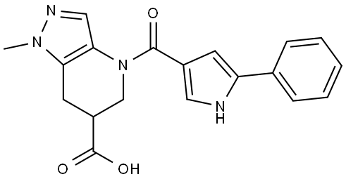 1-methyl-4-(5-phenyl-1H-pyrrole-3-carbonyl)-4,5,6,7-tetrahydro-1H-pyrazolo[4,3-b]pyridine-6-carboxylic acid Structure