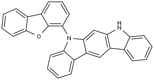 Indolo[2,3-b]carbazole, 5-(4-dibenzofuranyl)-5,7-dihydro- Structure