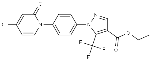 1H-Pyrazole-4-carboxylic acid, 1-[4-(4-chloro-2-oxo-1(2H)-pyridinyl)phenyl]-5-(trifluoromethyl)-, ethyl ester 结构式