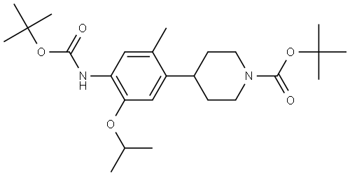 tert-butyl 4-(4-((tert-butoxycarbonyl)amino)-5-isopropoxy-2-methylphenyl)piperidine-1-carboxylate Structure