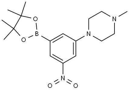 1-methyl-4-(3-nitro-5-(4,4,5,5-tetramethyl-1,3,2-dioxaborolan-2-yl)phenyl)piperazine,2764723-88-6,结构式